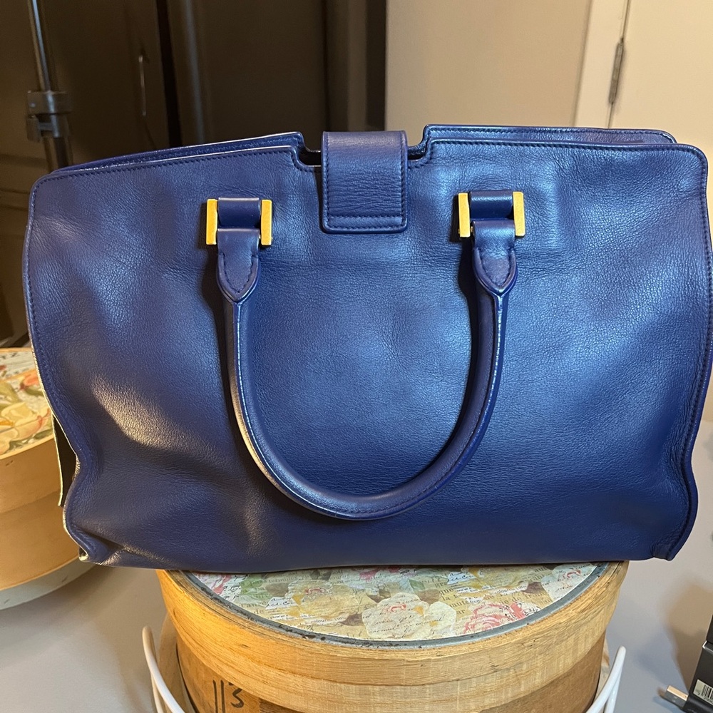 Yves Saint Laurent YSL Blue Leather Cabas Chyc - Picture 3 of 17